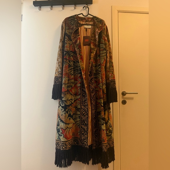 Etro Multicolor Floral Cape coat with Fringe - Picture 9 of 13